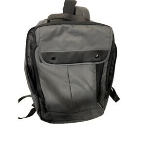 Black Gray No Label 3 Section Padded Laptop Backpack